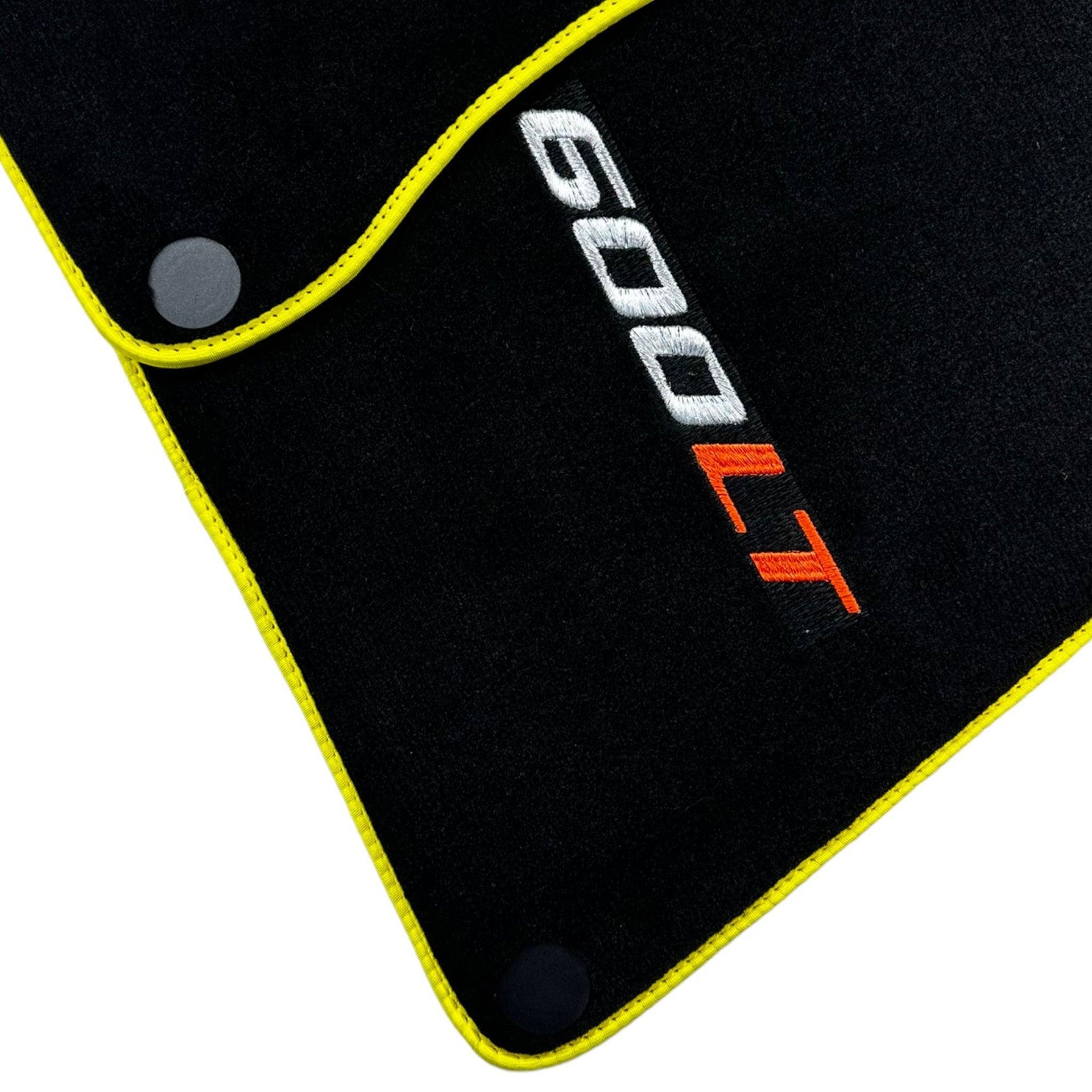 Black Floor Mats for McLaren 600 LT (2018-2020) With Yellow Trim - AutoWin
