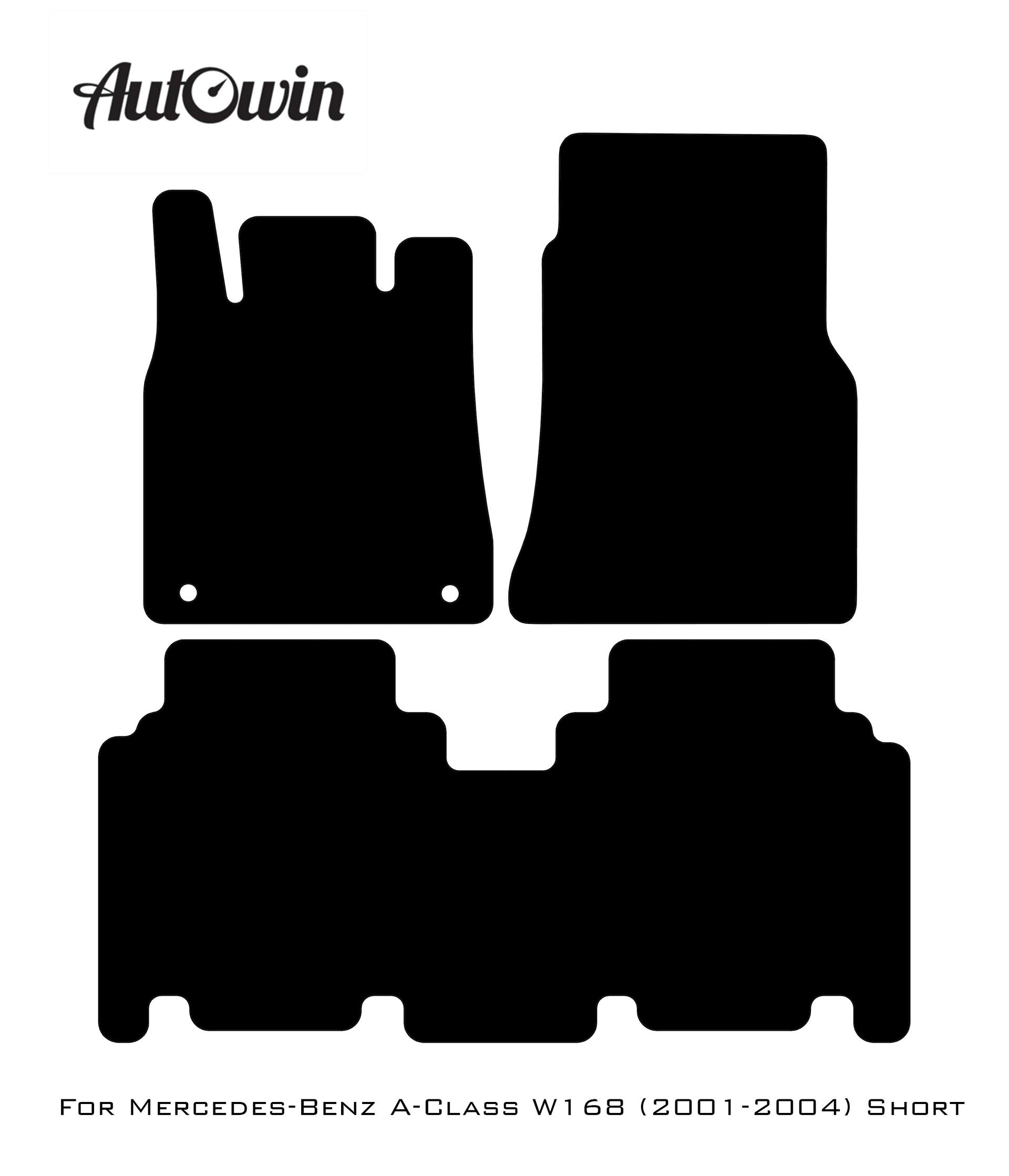 Black Floor Mats For Mercedes Benz A-Class W168 (2001-2004) | Limited Edition - AutoWin
