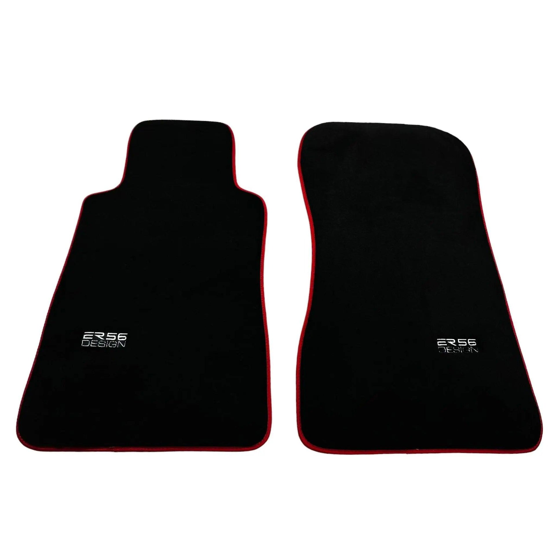 Black Floor Mats For Mercedes-Benz C Class W202 (1993-2000) ER56 Design | Red Trim - AutoWin