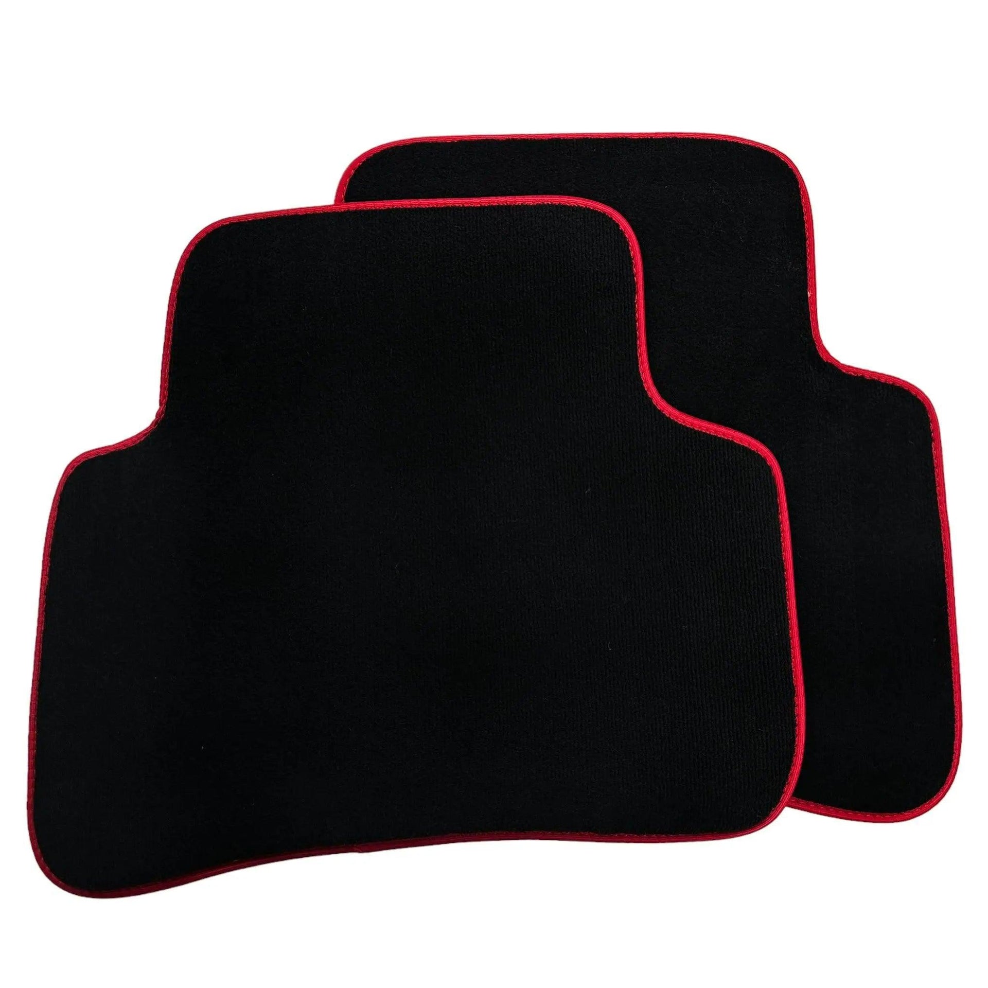 Black Floor Mats For Mercedes-Benz C Class W202 (1993-2000) ER56 Design | Red Trim - AutoWin