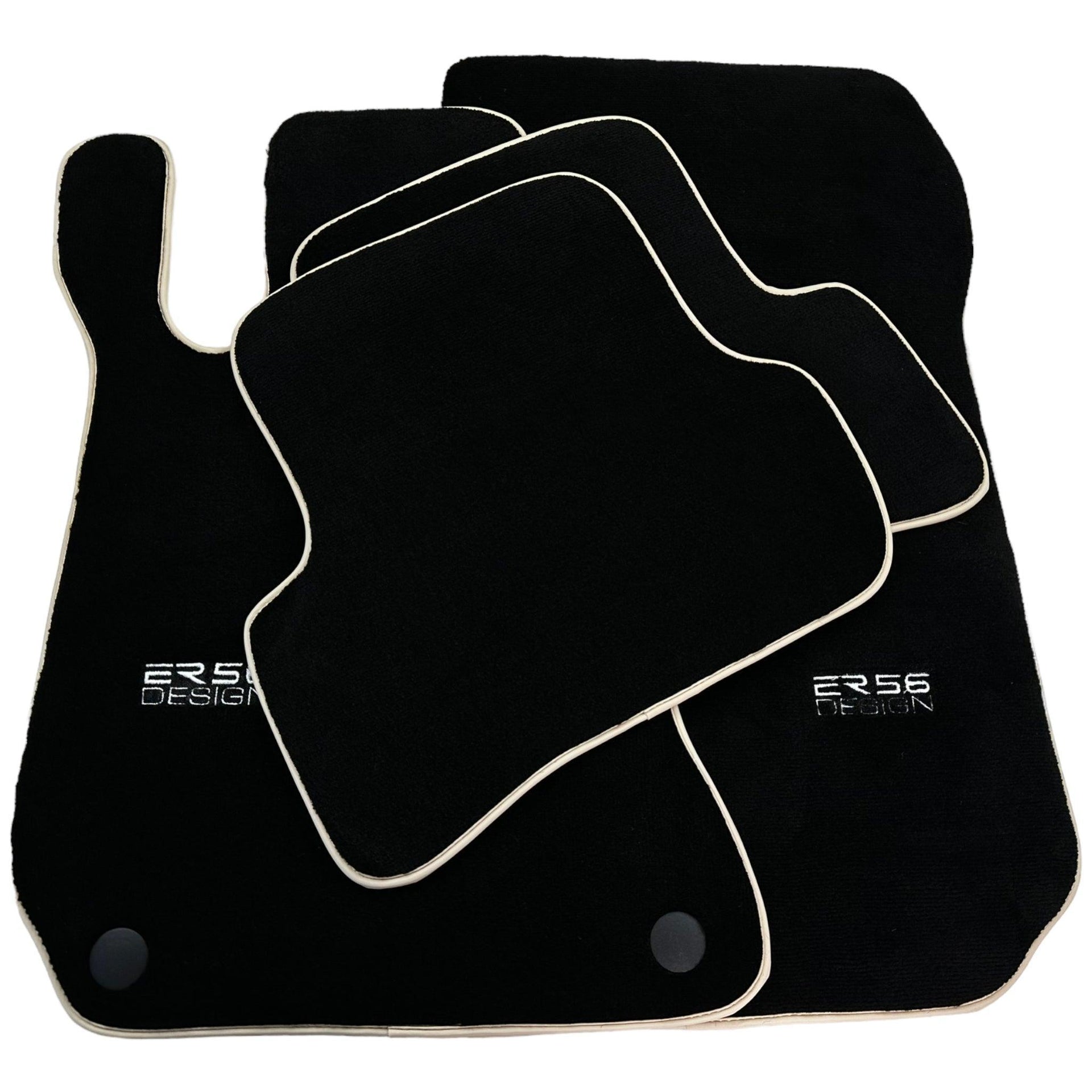 Black Floor Mats For Mercedes-Benz C-Class W204 (2007-2014) ER56 Design - AutoWin