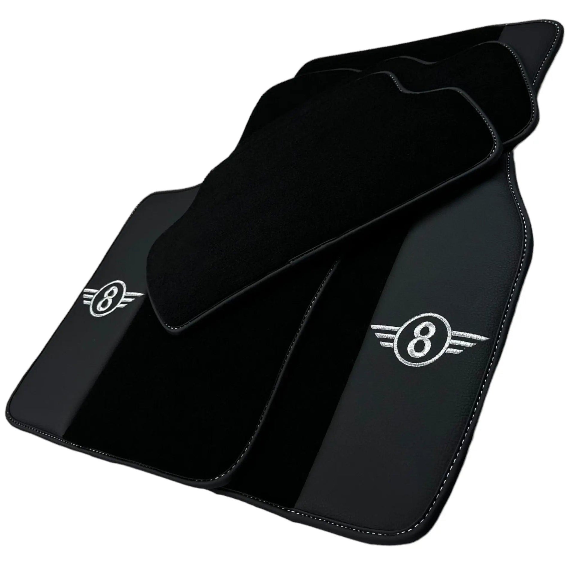 Black Floor Mats for Mini Cooper F56 (2013-2022) with Leather - AutoWin