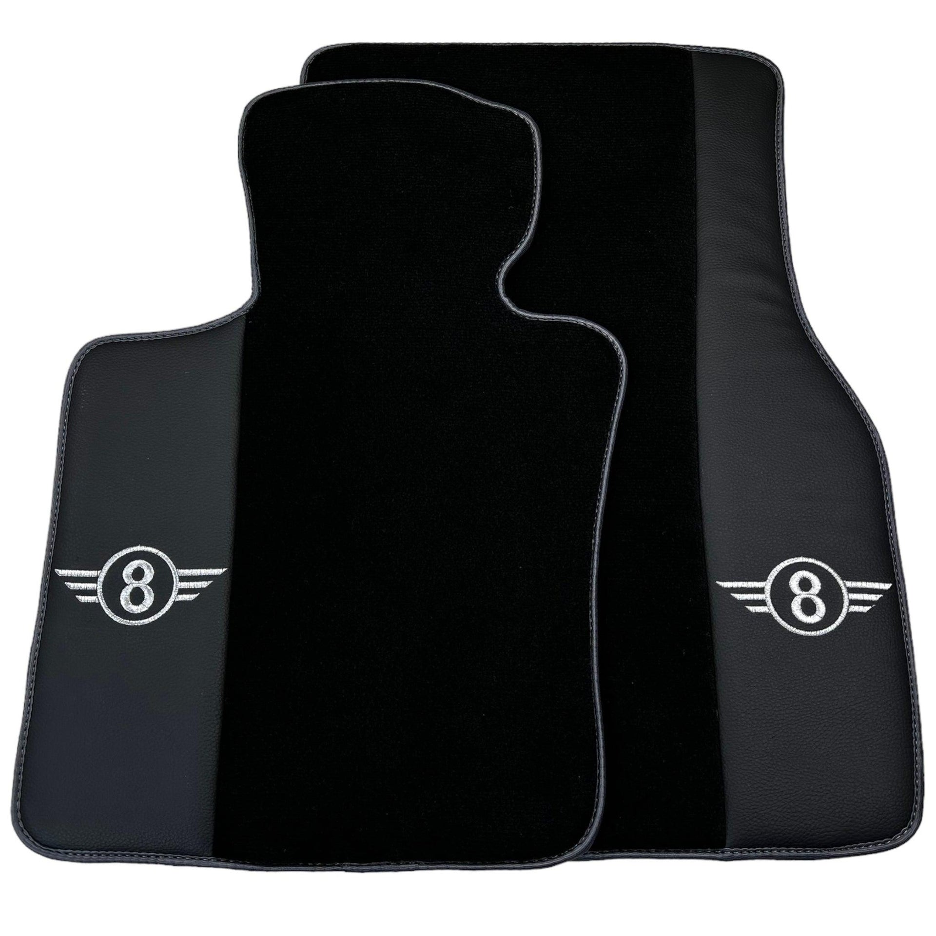 Black Floor Mats for Mini Cooper / One R53 (2001-2007) Cooper S with Leather | Gray Trim - AutoWin