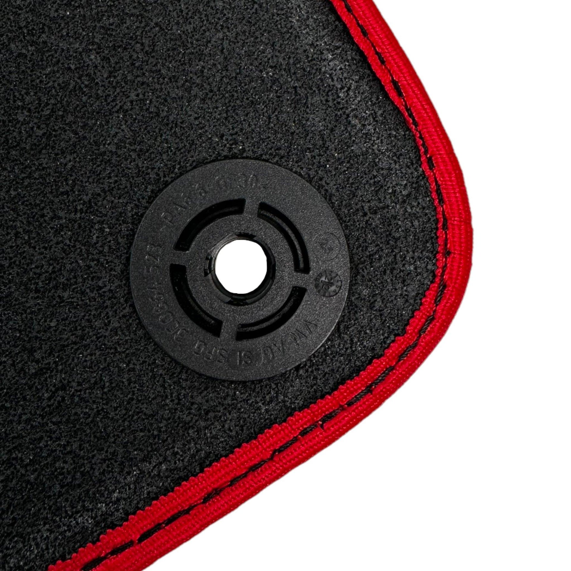 Black Floor Mats for Porsche 991 (2012-2019) with Red Trim - AutoWin