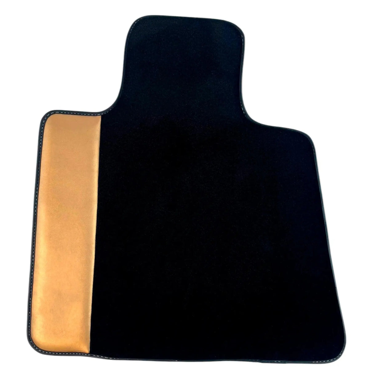 Black Floor Mats for Rolls Royce Ghost Series I (2010–2020) with Golden Leather