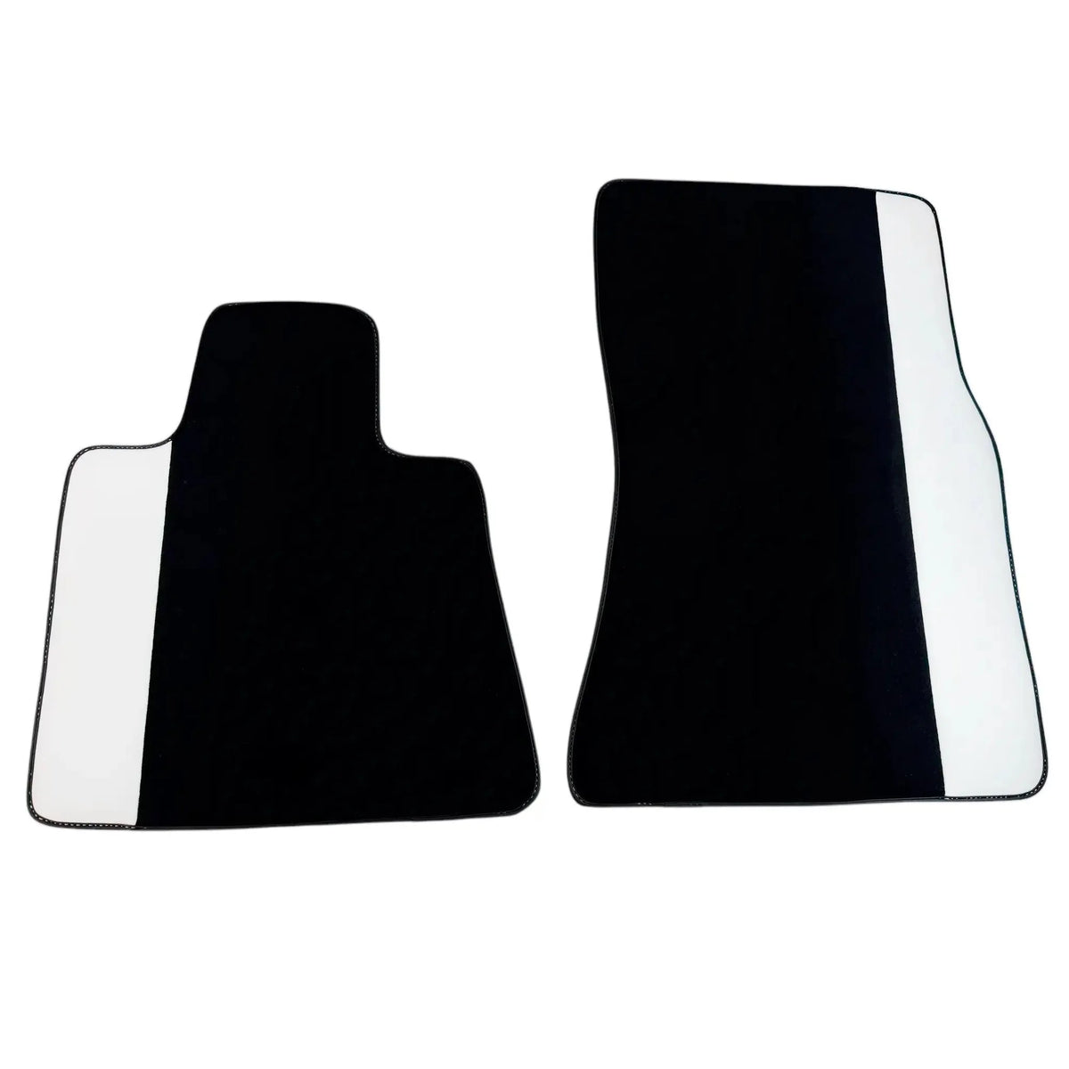 Black Floor Mats for Rolls Royce Ghost Series II (2021–2024) with White Leather
