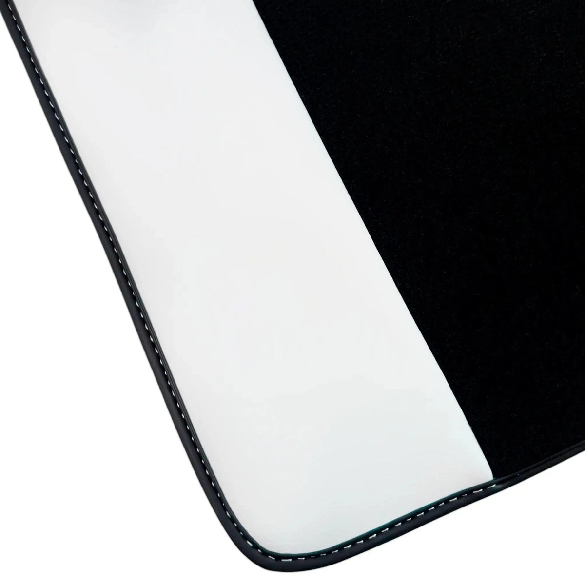 Black Floor Mats for Rolls Royce Phantom Drophead Coupe (2007-2016) with White Leather