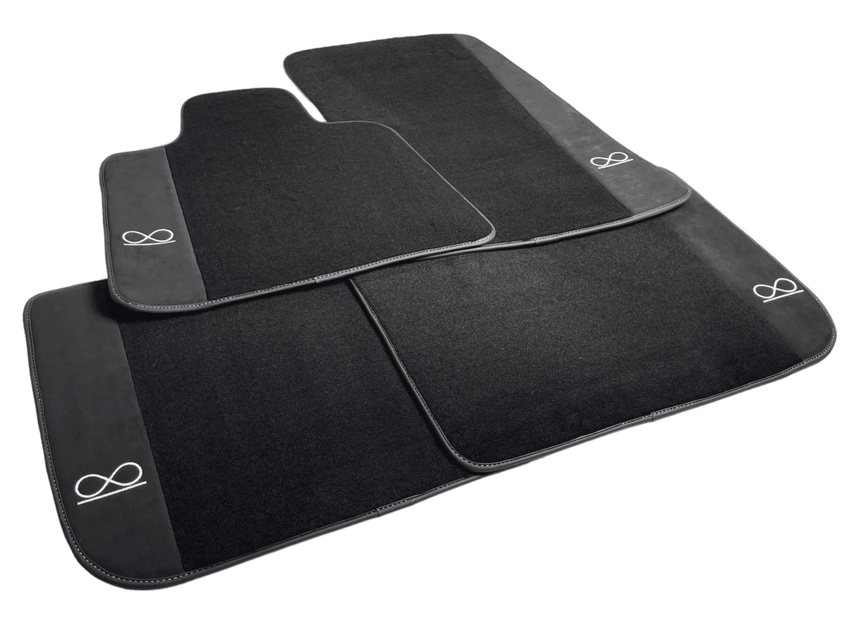 Black Floor Mats For Rolls Royce Phantom VIII (2017-2024) Black Badge Fluorescent Logo
