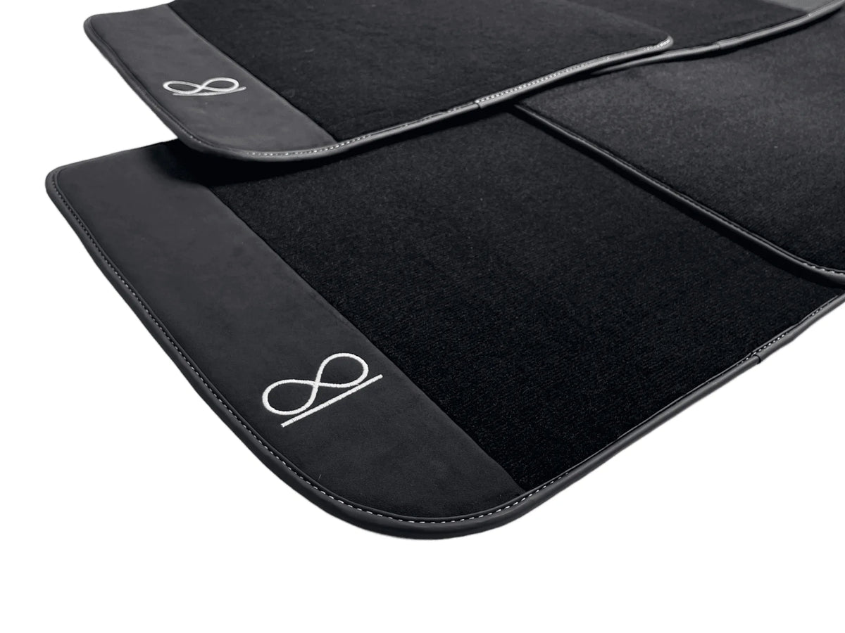 Black Floor Mats For Rolls Royce Phantom VIII (2017-2024) Black Badge Fluorescent Logo
