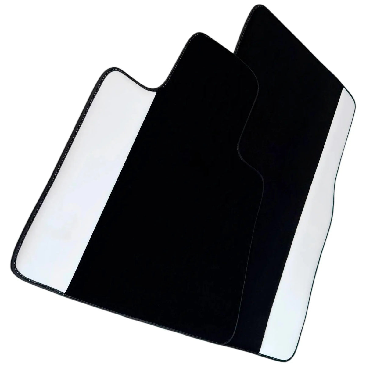 Black Floor Mats for Rolls Royce Phantom VIII (2017-2024) with White Leather