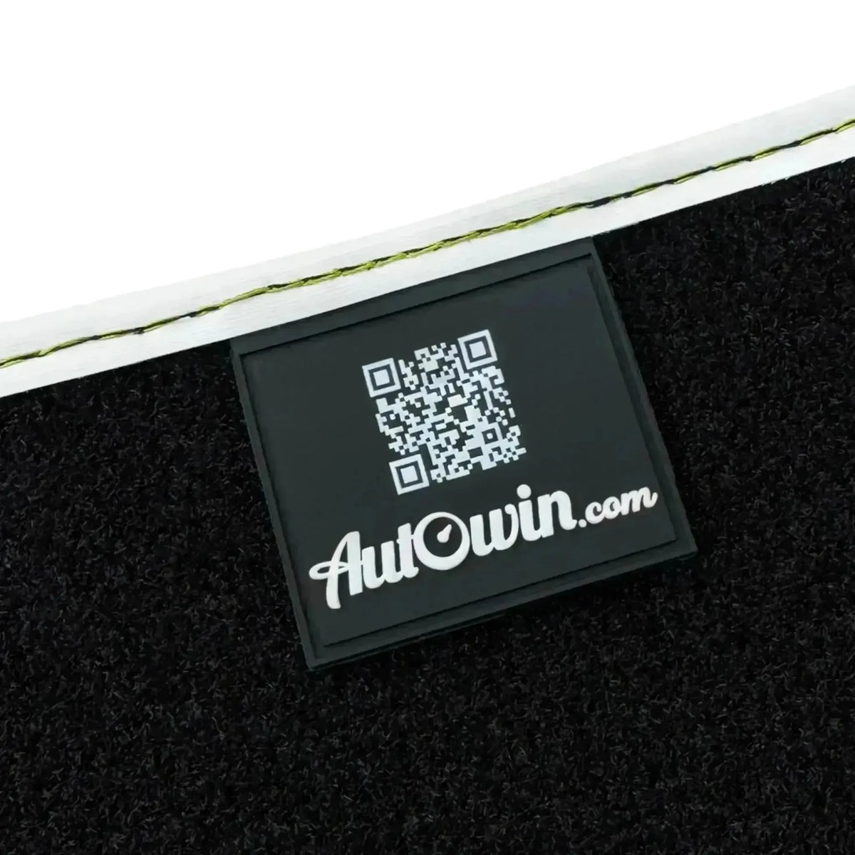Black Floor Mats for Rolls Royce Shadow (1965-1977) with White Leather | White Trim