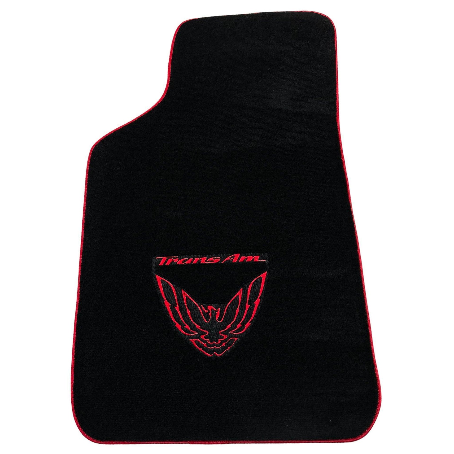 Black Floor Mats Red Trim for Pontiac FireBird (1970-1981) Trans Am - AutoWin