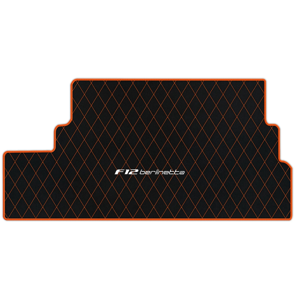 Black Leather Floor Mats for Ferrari F12 Berlinetta (2012-2022) with Single Diamond Pattern | Full Set Option