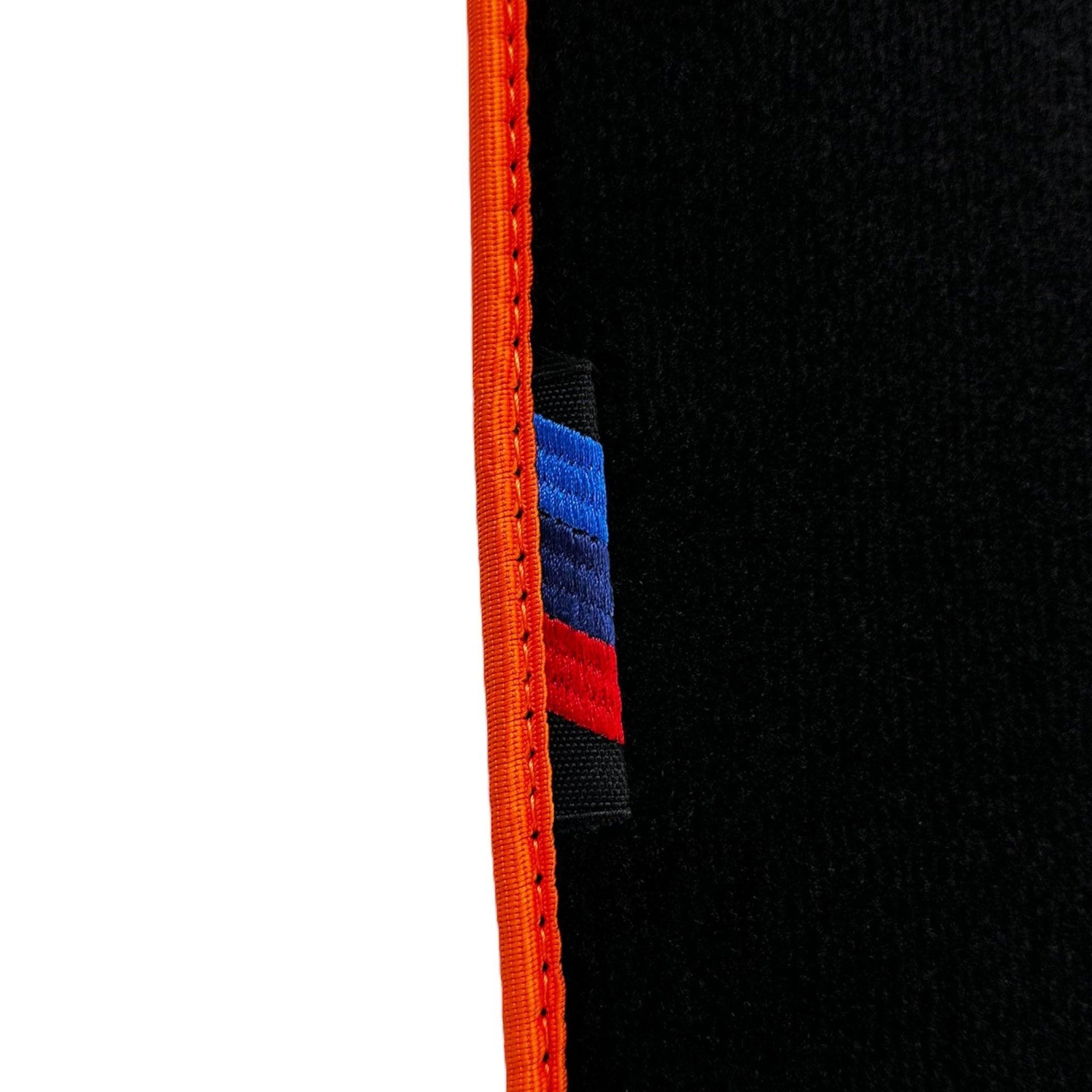 Black Mats For BMW Gran Tourer F46 (2015-2022) 5 Seats | Orange Trim - AutoWin