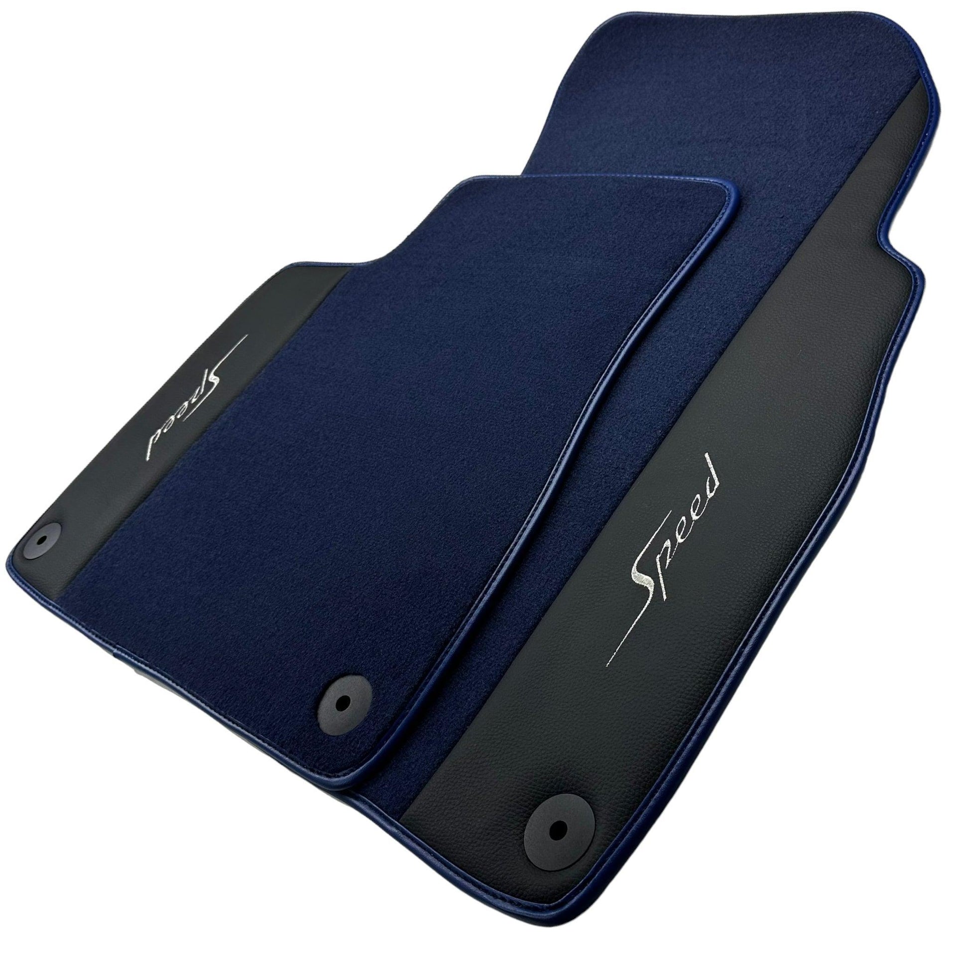 Blue Floor Mats For Bentley Bentayga (2015-2023) with Leather - AutoWin