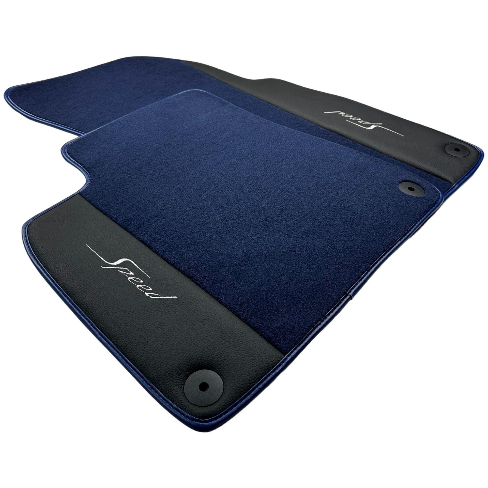Blue Floor Mats For Bentley Flying Spur (2005-2013) with Leather - AutoWin
