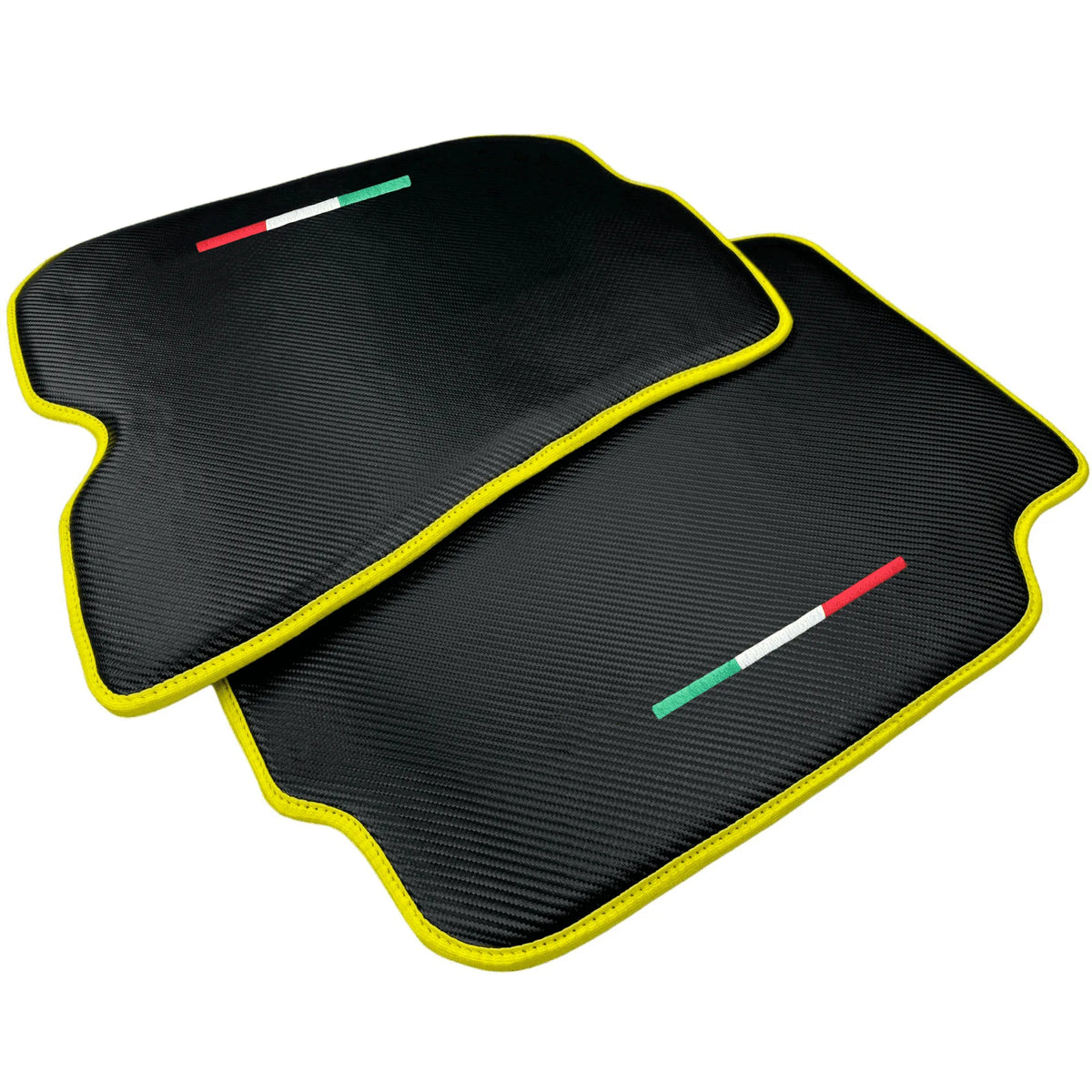 Carbon Fiber Floor Mats for Ferrari 812 Superfast | Yellow Trim