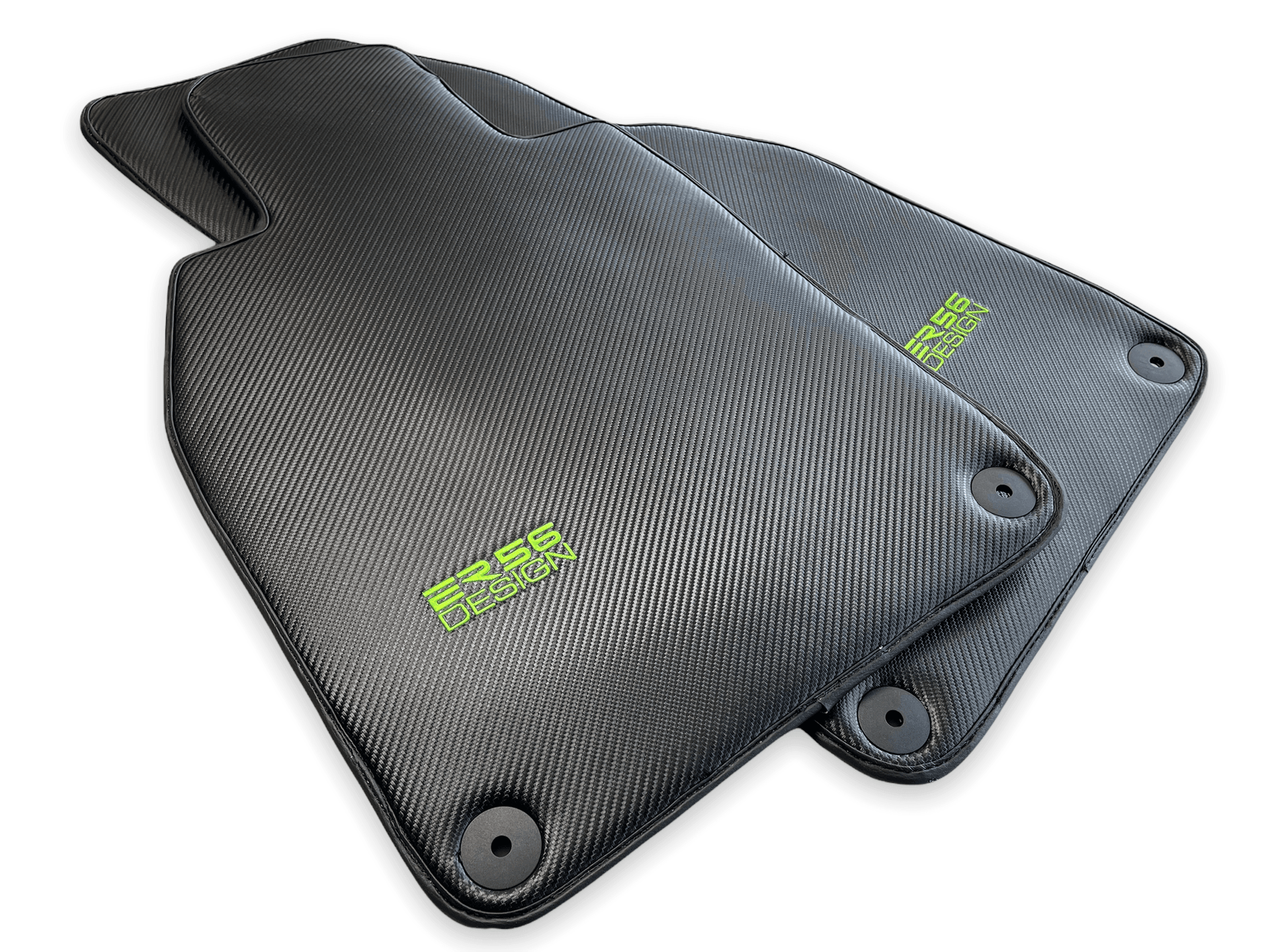 Carbon Fiber Floor Mats for Porsche Cayenne (2018-2023) Green Sewing - AutoWin