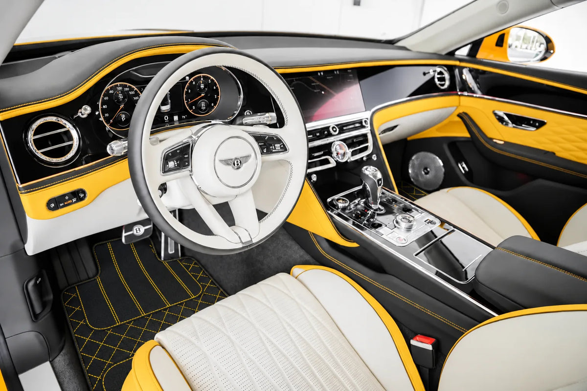 Customizable Leather Floor Mats with AW1 Pattern for Bentley Flying Spur (2019-2023) inside the vehicle