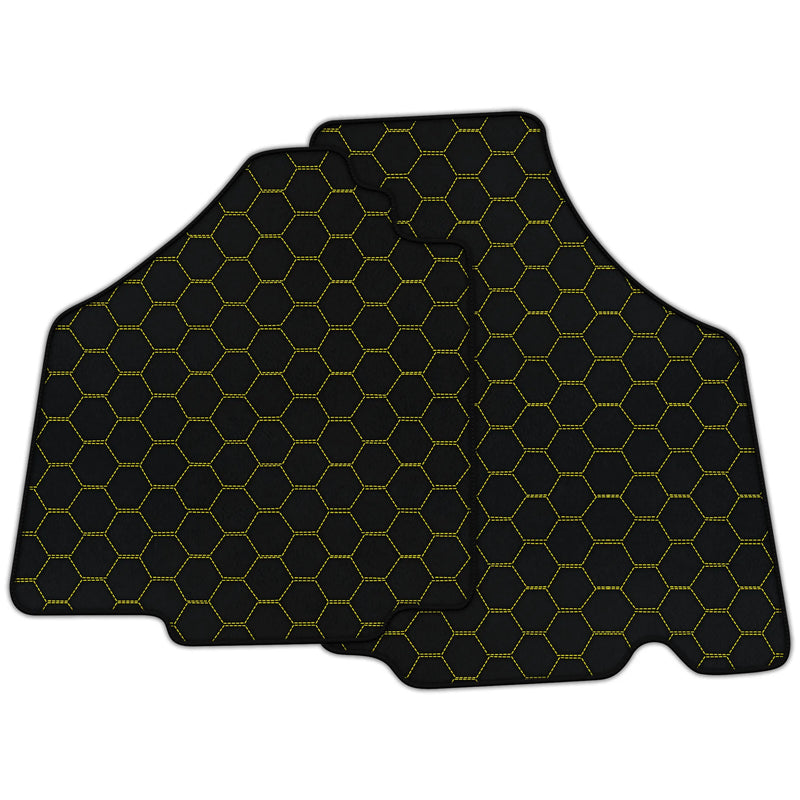 Anpassbare Lederfußmatten mit symmetrischem Sechseckmuster für Lamborghini Murcielago (2001-2010)