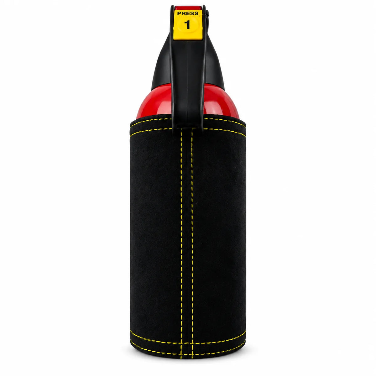 Fire Extinguisher Cover for Supercars – Black Alcantara with Various Color Stitching