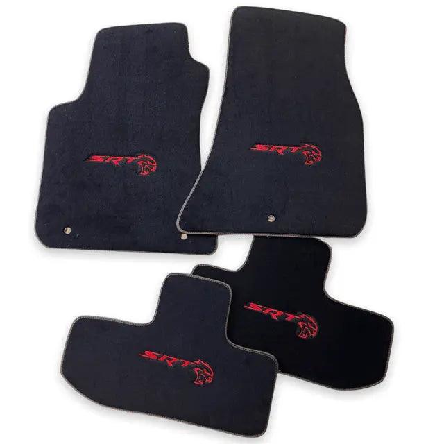 Floor Mats For Dodge Challenger Srt 2011-2021 With Emblem Tailored Black Carpets - AutoWin