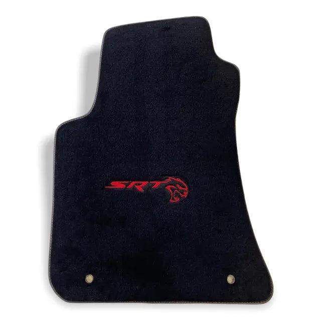 Floor Mats For Dodge Challenger Srt 2011-2021 With Emblem Tailored Black Carpets - AutoWin
