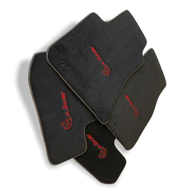 Floor Mats For Dodge Challenger Srt 2011-2021 With Emblem Tailored Black Carpets - AutoWin