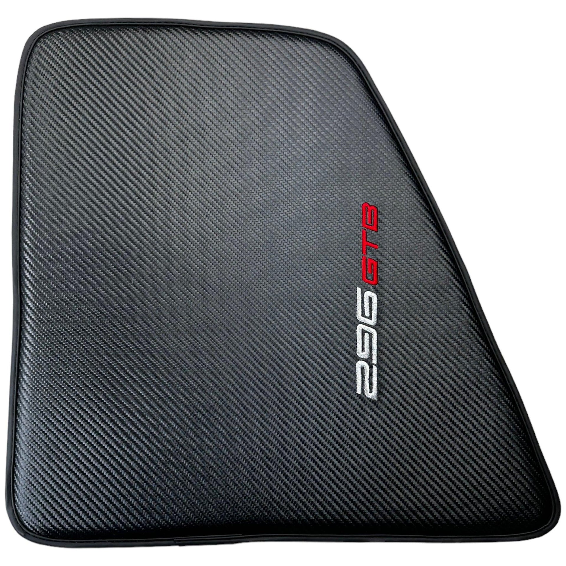 Floor Mats for Ferrari 296 GTB (2022-2024) Made From Carbon Fiber Leather - AutoWin