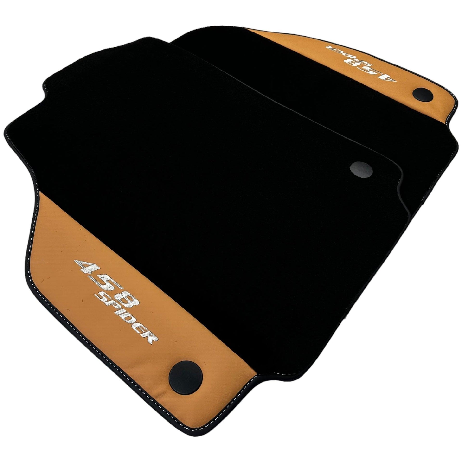 Floor Mats for Ferrari 458 Spider (2012-2015) with Beige Tradizione Nappa Leather - AutoWin