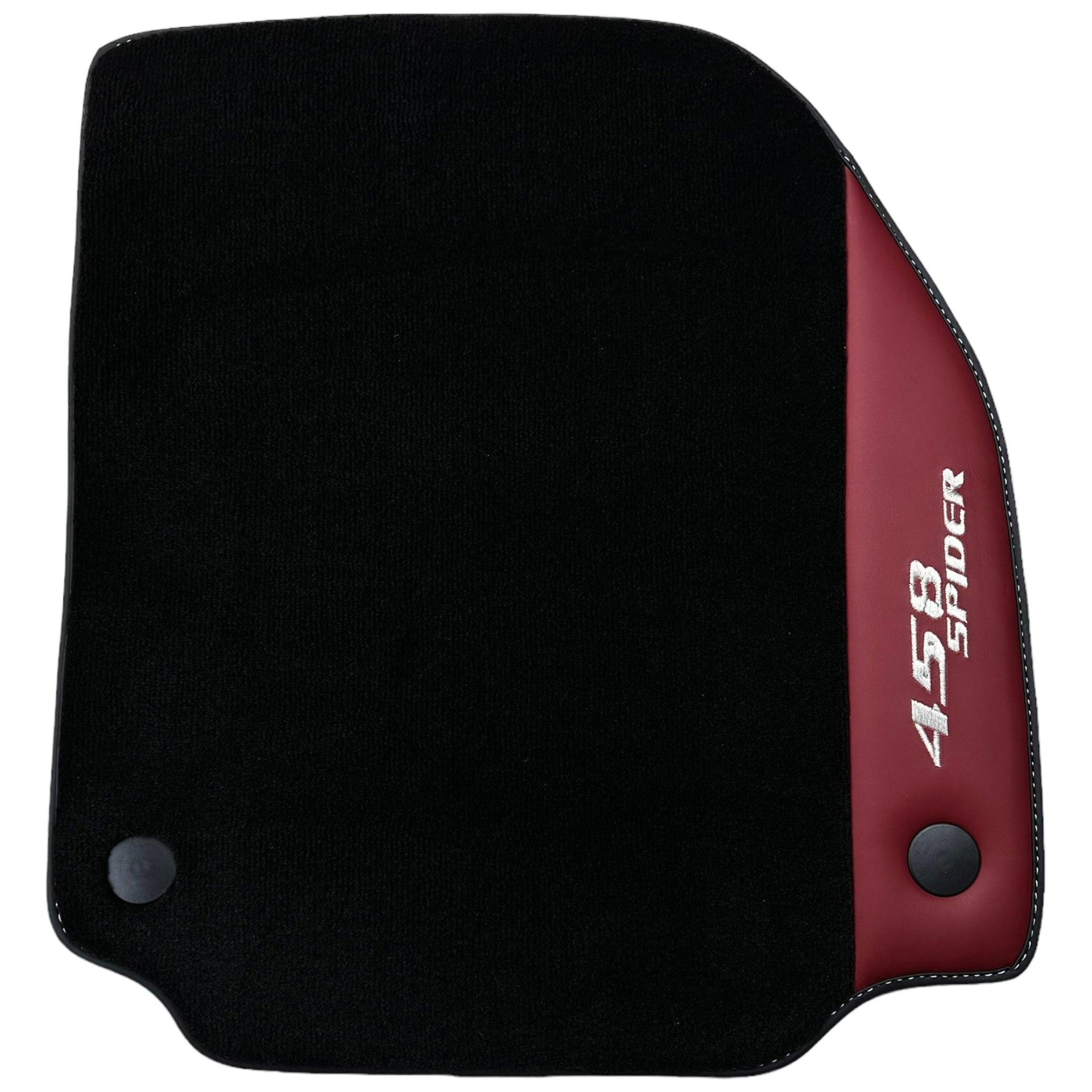 Floor Mats for Ferrari 458 Spider (2012-2015) with Bordeaux Nappa Leather - AutoWin