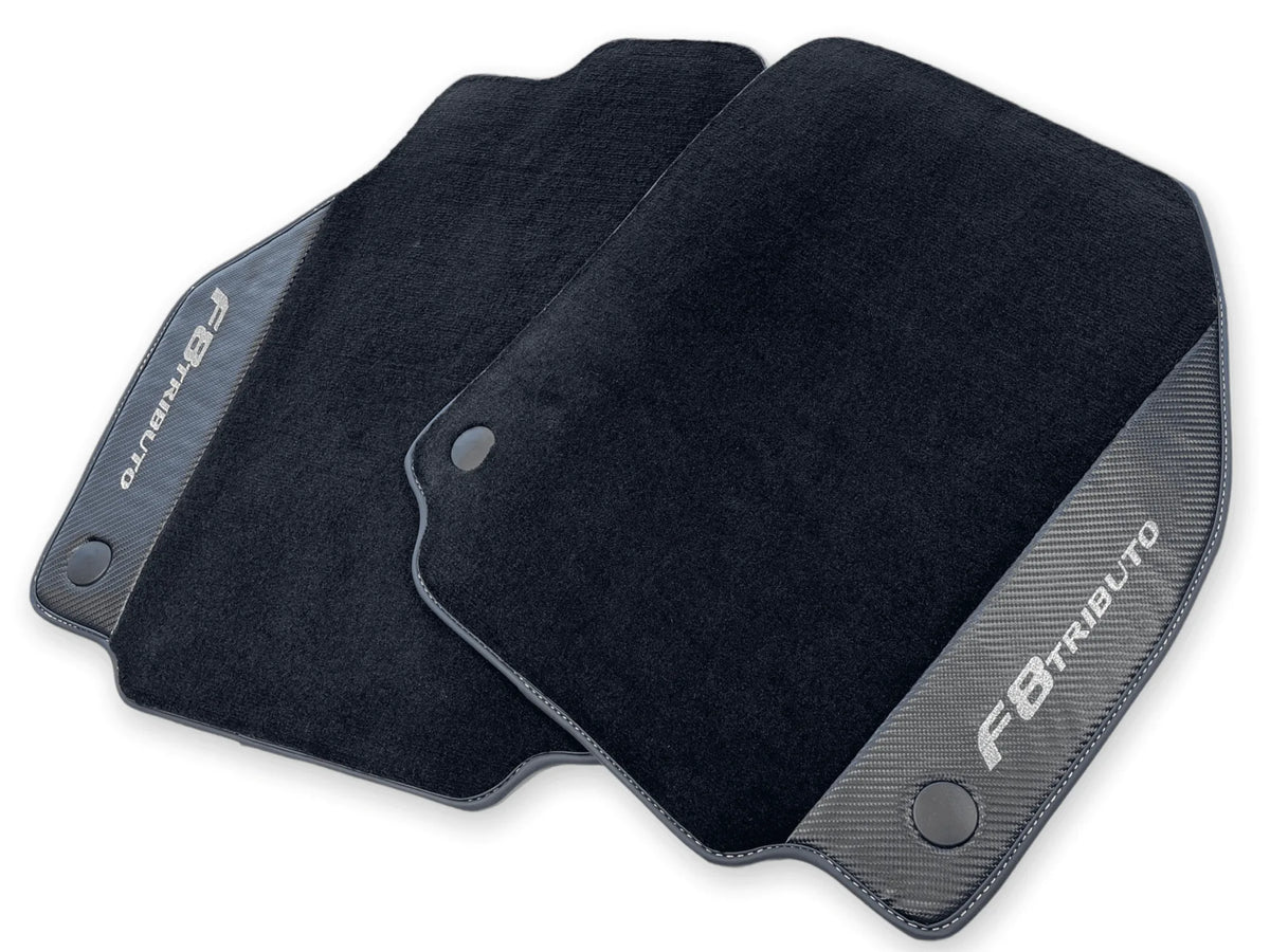 Floor Mats For Ferrari F8 Tributo 2019-2022 With Carbon Leather - AutoWin