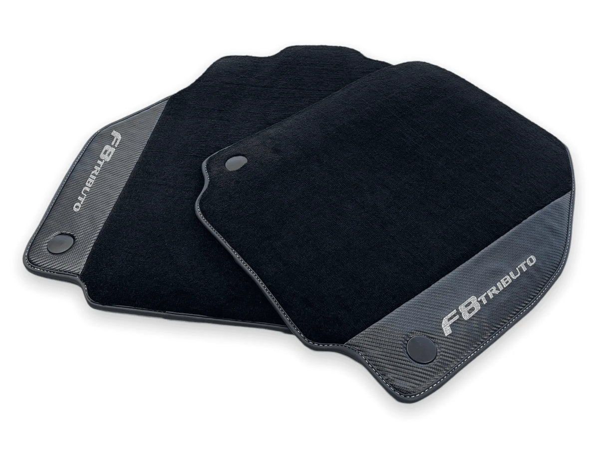 Floor Mats For Ferrari F8 Tributo 2019-2022 With Carbon Leather - AutoWin