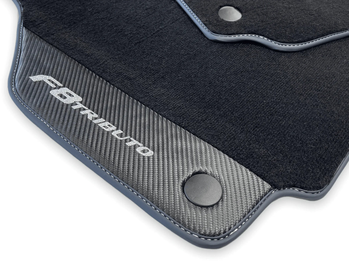 Floor Mats For Ferrari F8 Tributo 2019-2022 With Carbon Leather - AutoWin