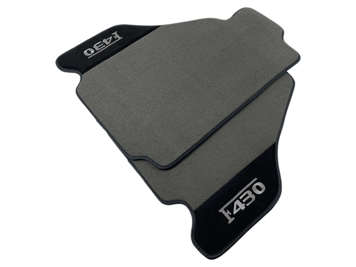 Gray Floor Mats For Ferrari F430 2004-2009 With Alcantara Leather - AutoWin