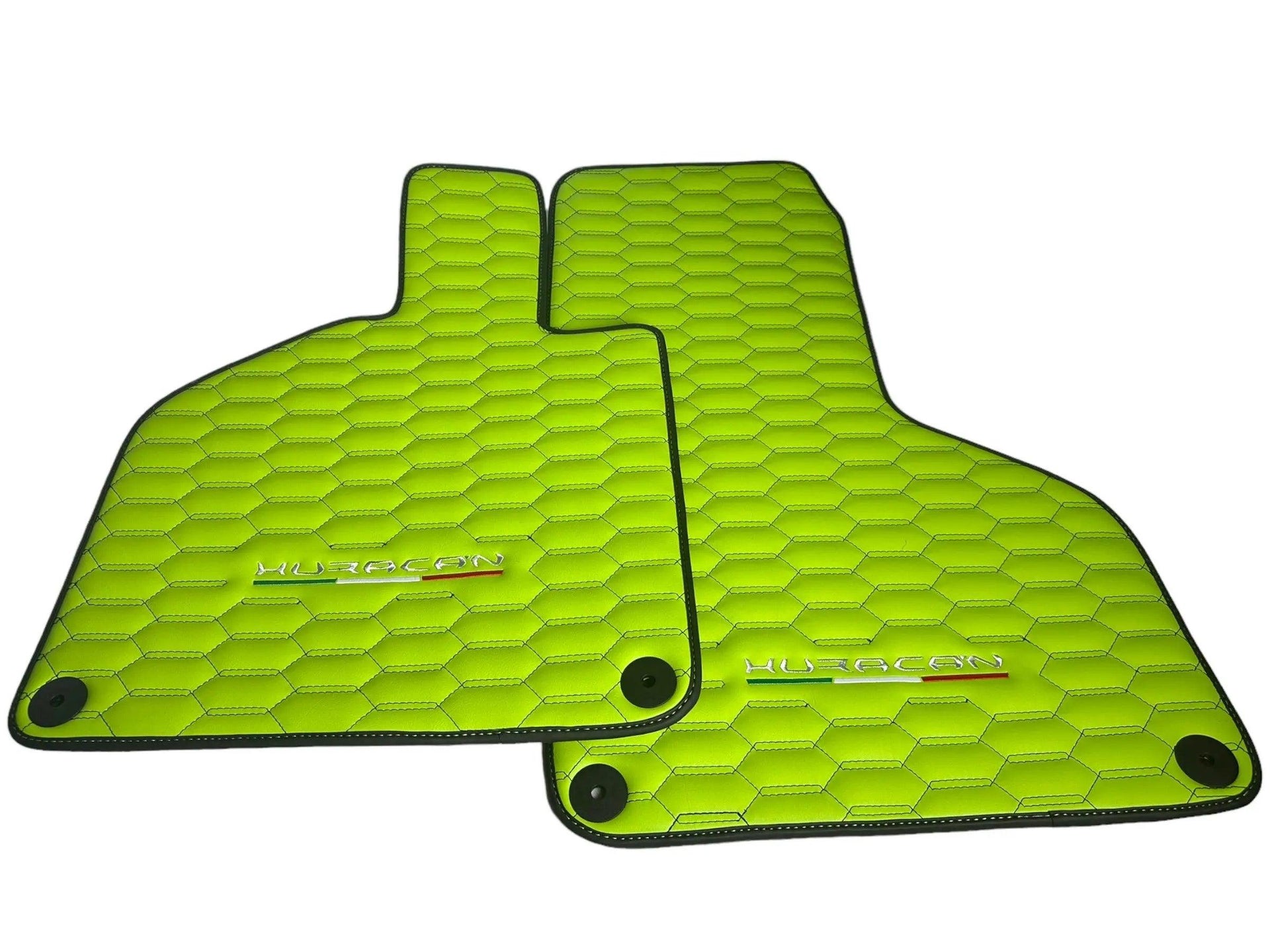 Green Leather Floor Mats for Lamborghini Huracan - AutoWin