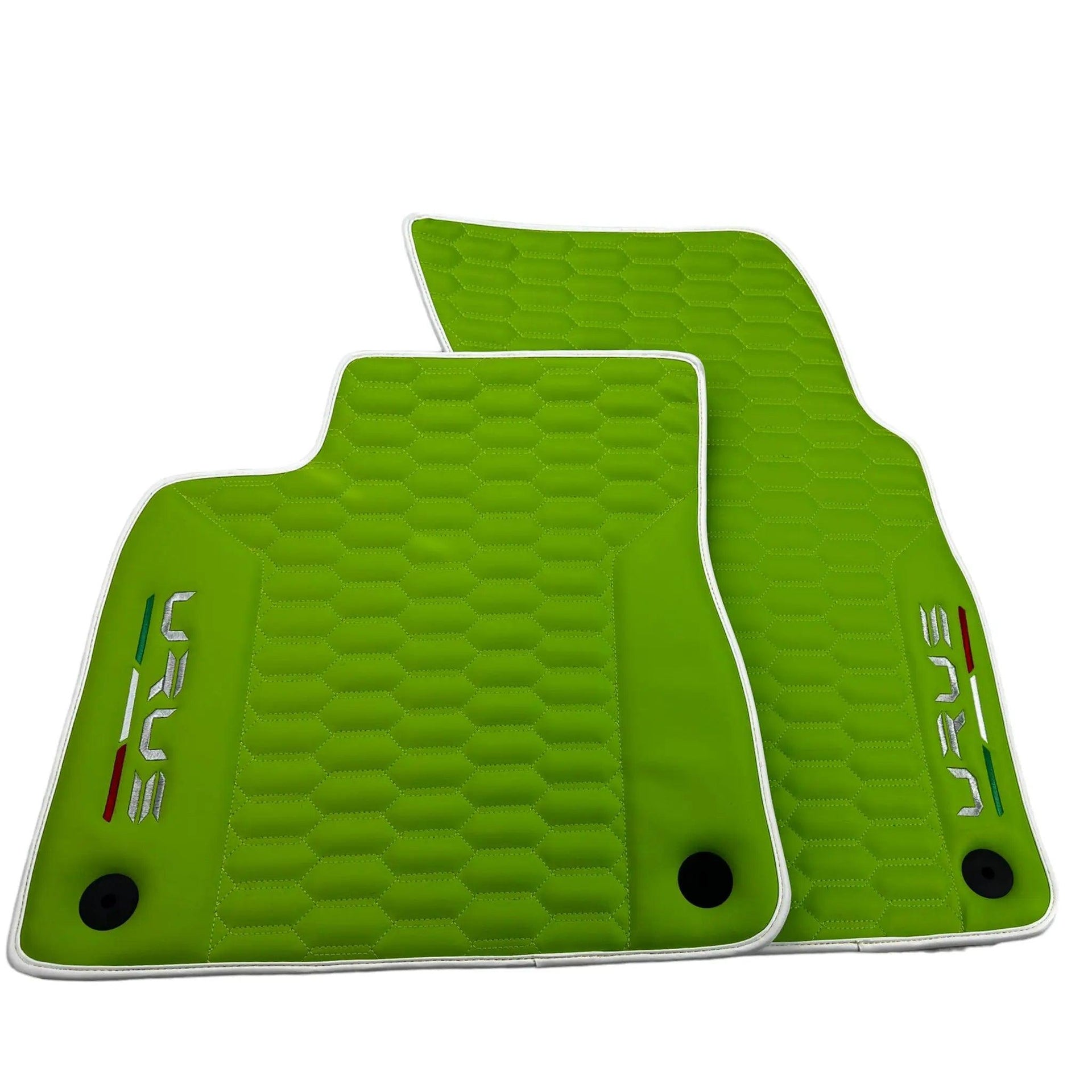 Green Leather Floor Mats for Lamborghini Urus (2018-2024) ER56 Design - AutoWin