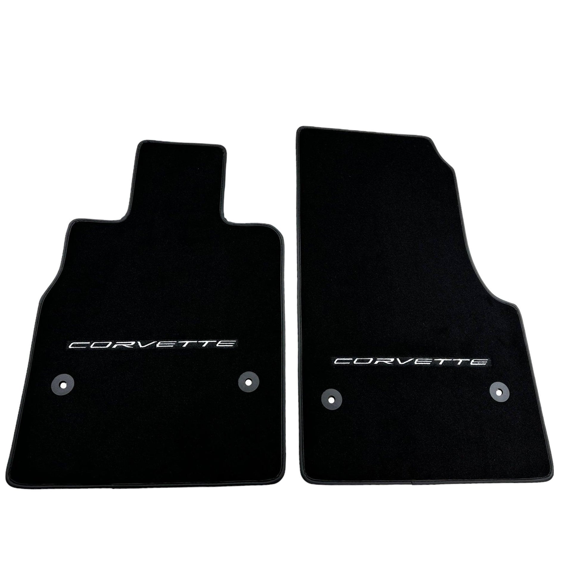 Black Floor Mats For Chevrolet Corvette C8 (2020-2024) - AutoWin
