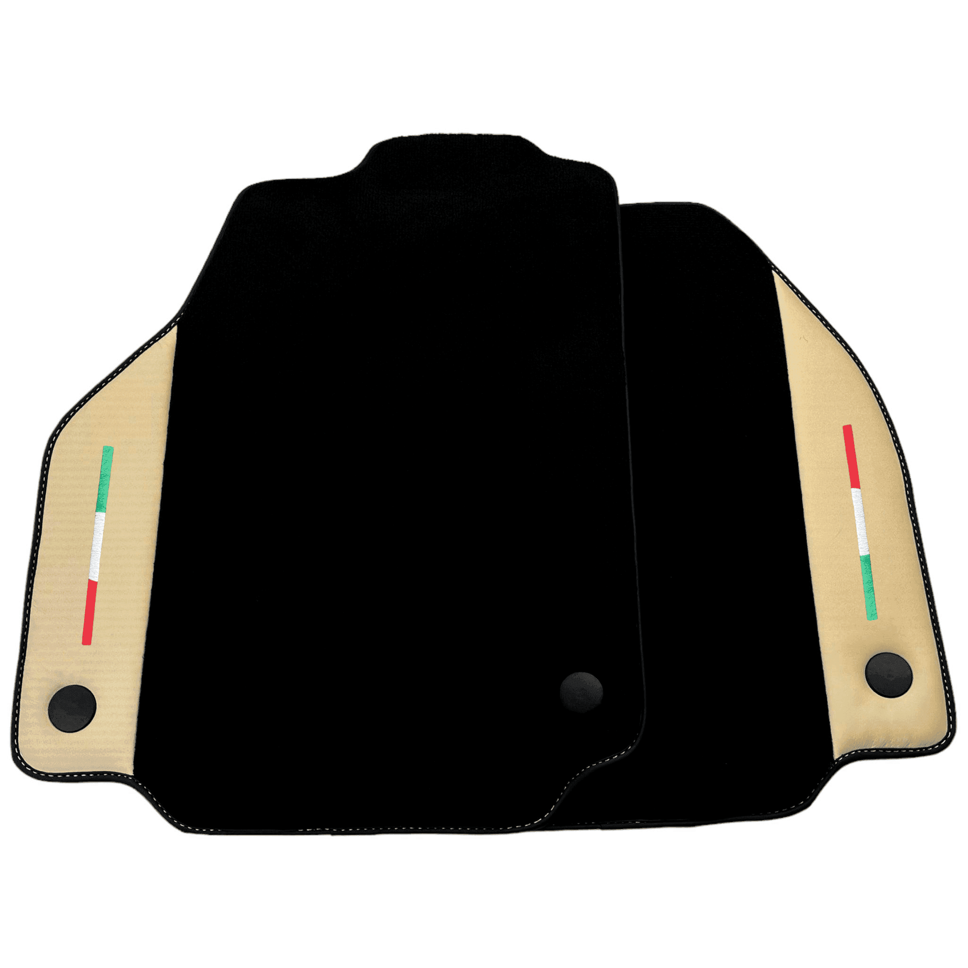 Black Floor Mats for Ferrari 488 Pista Spider (2019-2021) with Crema Nappa Leather - AutoWin
