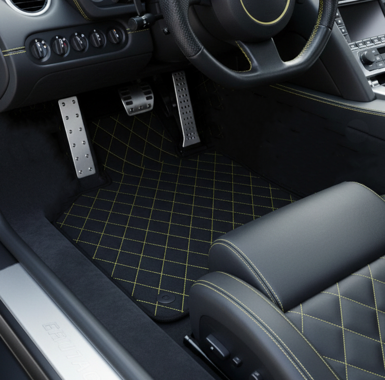 Anpassbare Lederfußmatten mit Viper Hex-Muster für Lamborghini Murcielago (2001-2010) - AutoWin