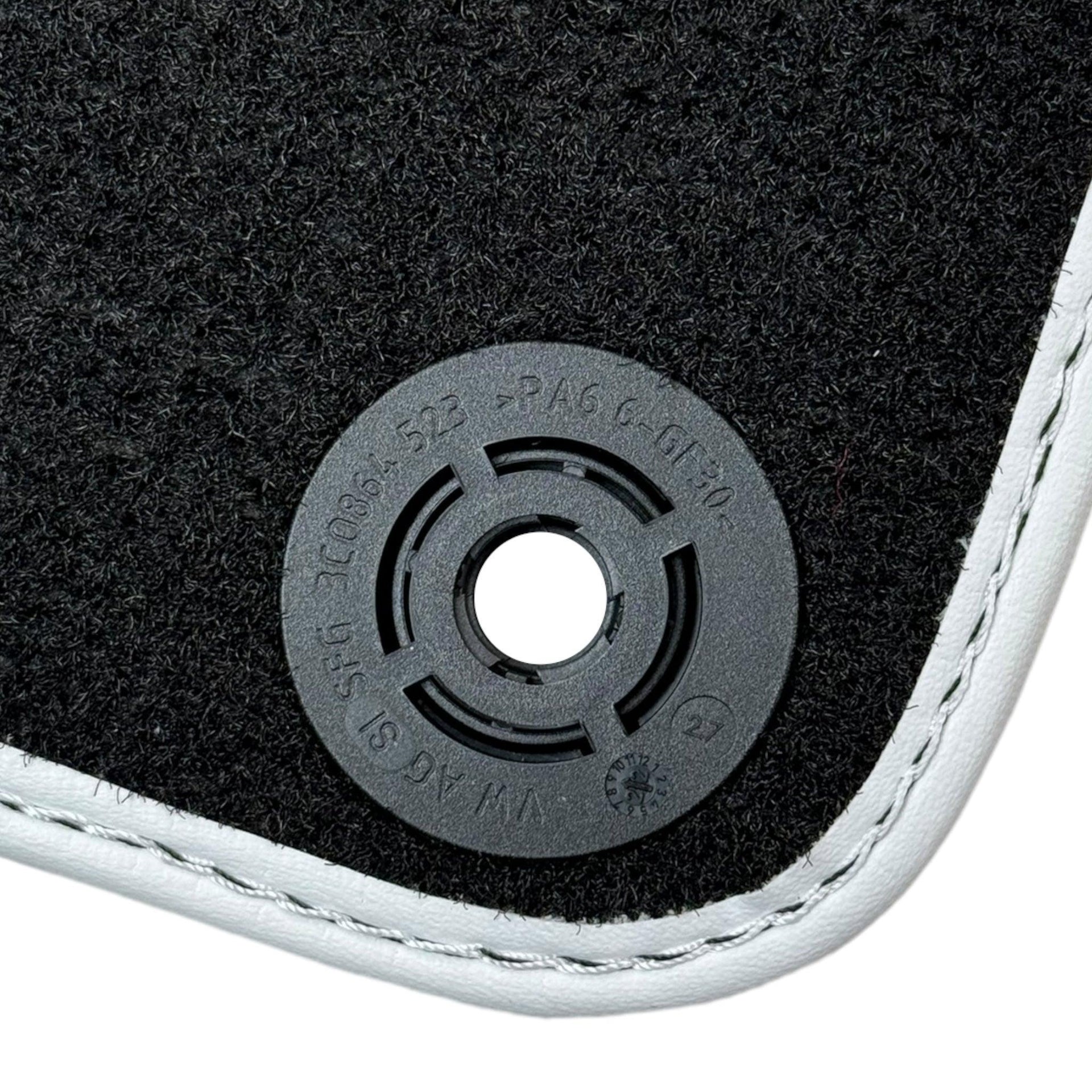 Orange Leather Floor Mats for Lamborghini Huracan with White Trim - AutoWin