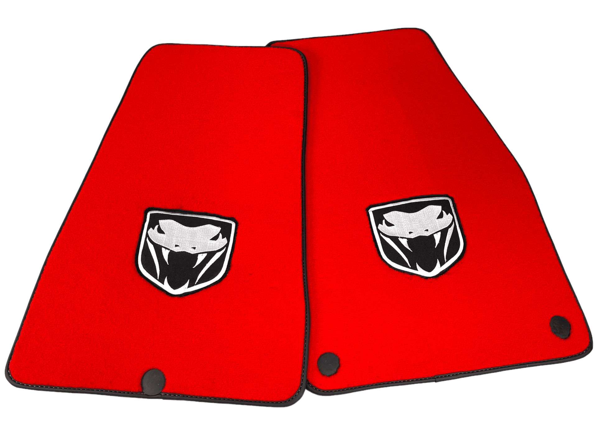 Red Floor Mats For Dodge Viper (2003-2006) With Emblem Tailored - AutoWin