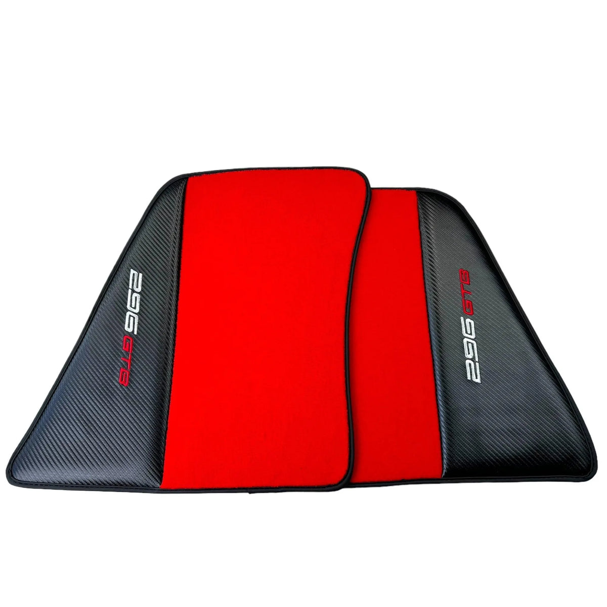 Tapis de sol rouges pour Ferrari 296 GTB (2022-2027) avec fibre de carbone - AutoWin