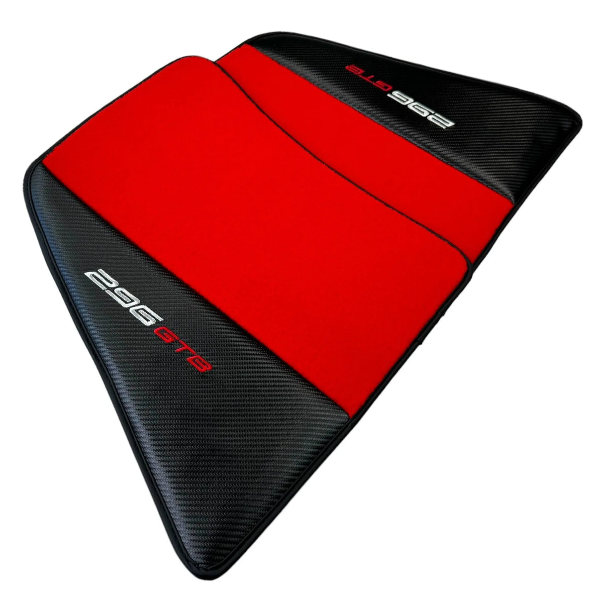 Tapis de sol rouges pour Ferrari 296 GTB (2022-2027) avec fibre de carbone - AutoWin