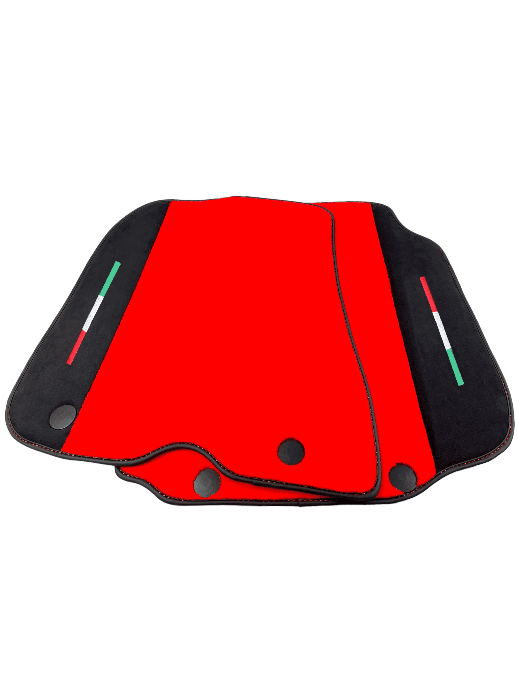 Red Floor Mats For Ferrari F12 Berlinetta (2012-2022) With Alcantara Leather - AutoWin