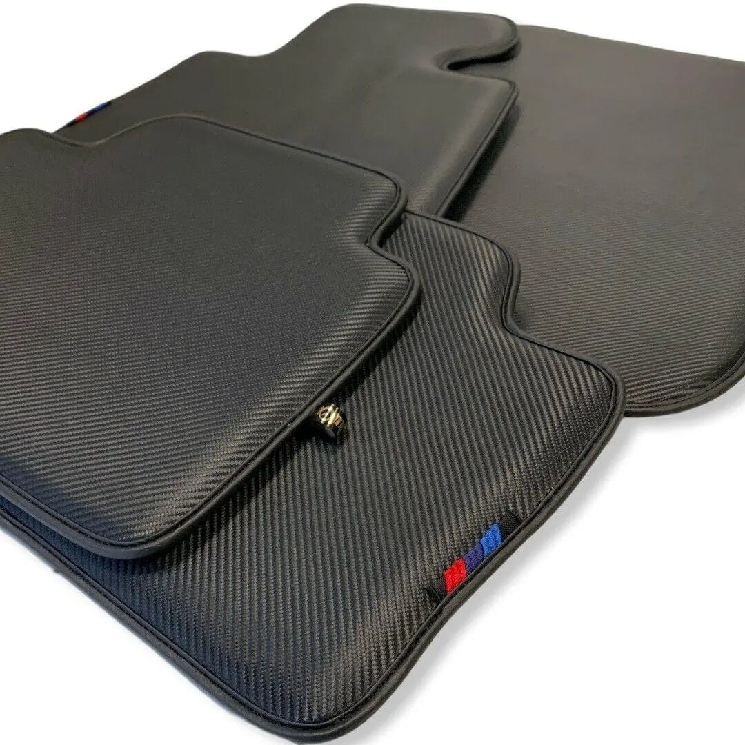 Black Carbon Fiber Floor Mats for BMW iX (2022-2024) by AutoWin - AutoWin