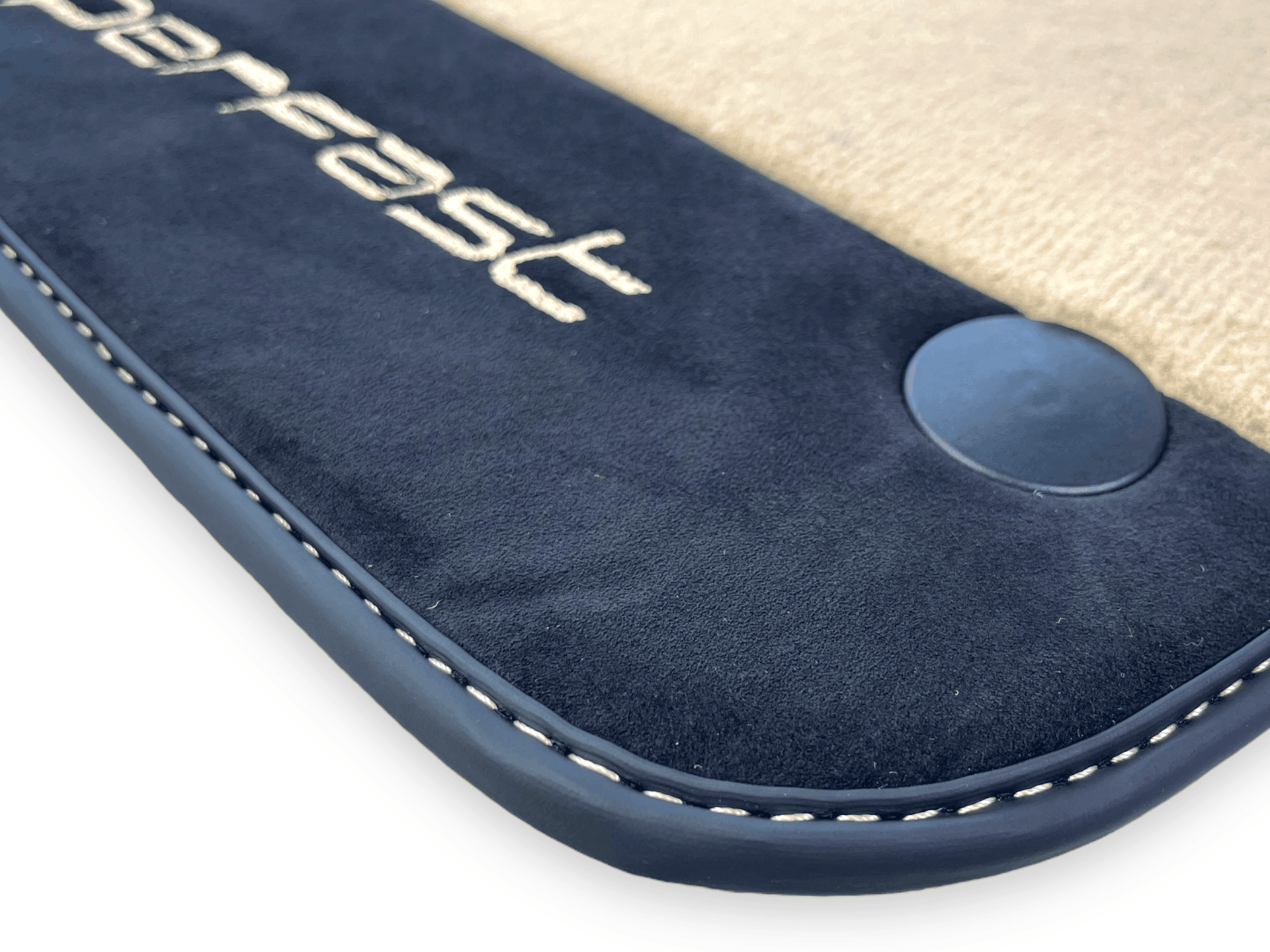 Beige Floor Mats For Ferrari 812 Superfast With Alcantara Leather - AutoWin