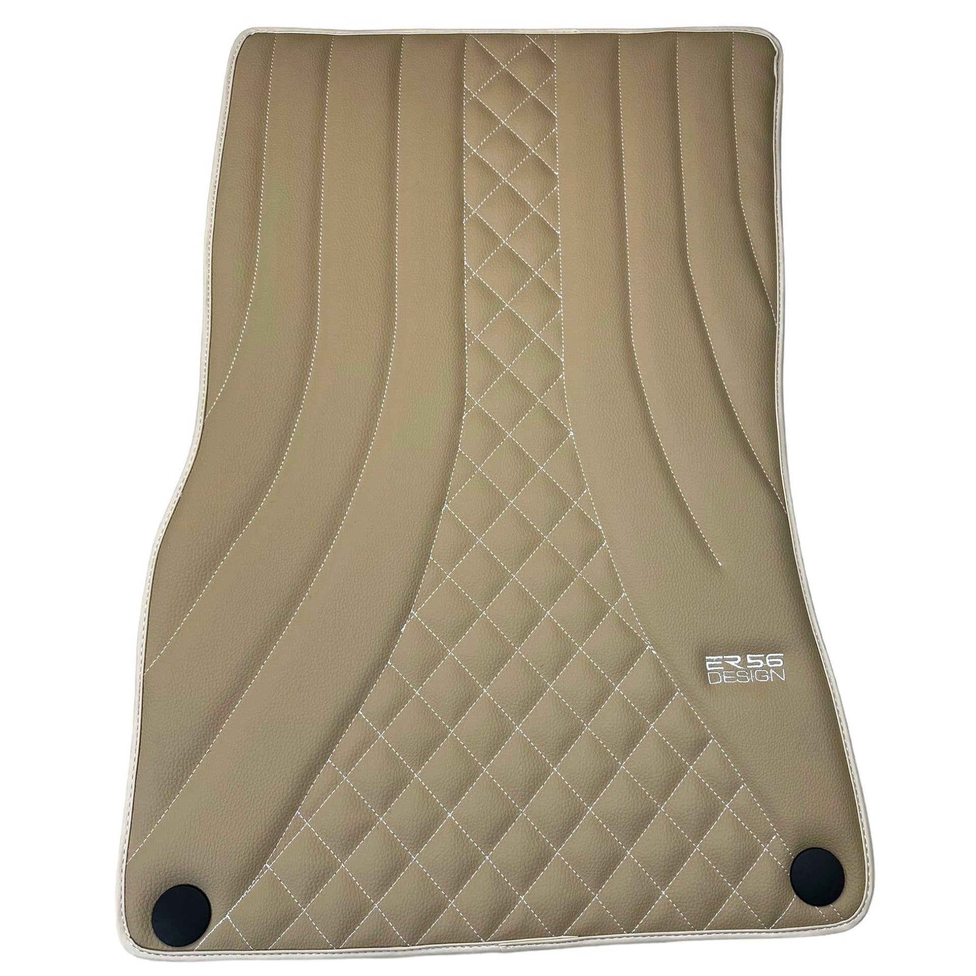 Beige Leather Floor Mats For Mercedes Benz A-Class W169 (2004-2012) | ER56 Design - AutoWin