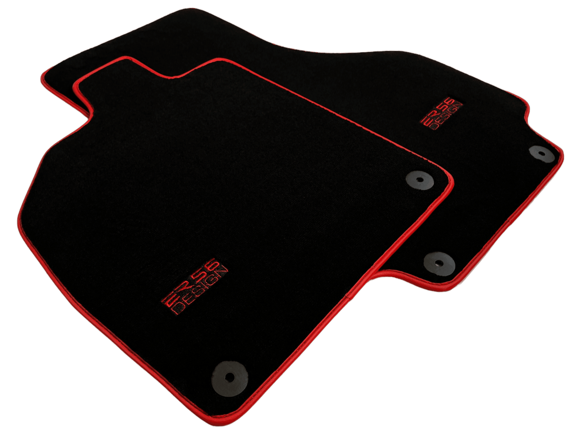Black Floor Mats For Audi R8 2015-2023 ER56 Design Red Trim - AutoWin