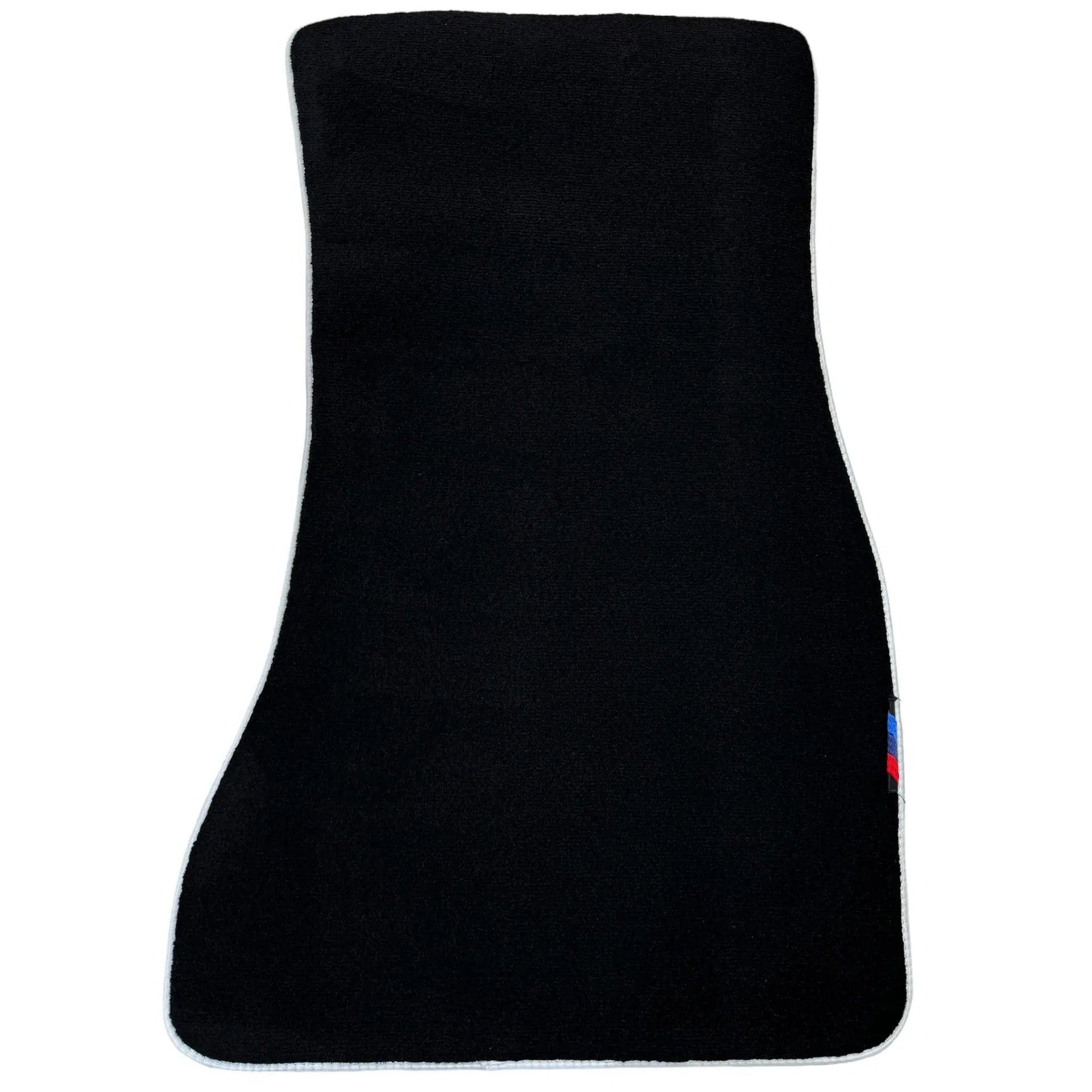 Black Floor Mats For BMW 3 Series E46 Coupe | White Trim - AutoWin